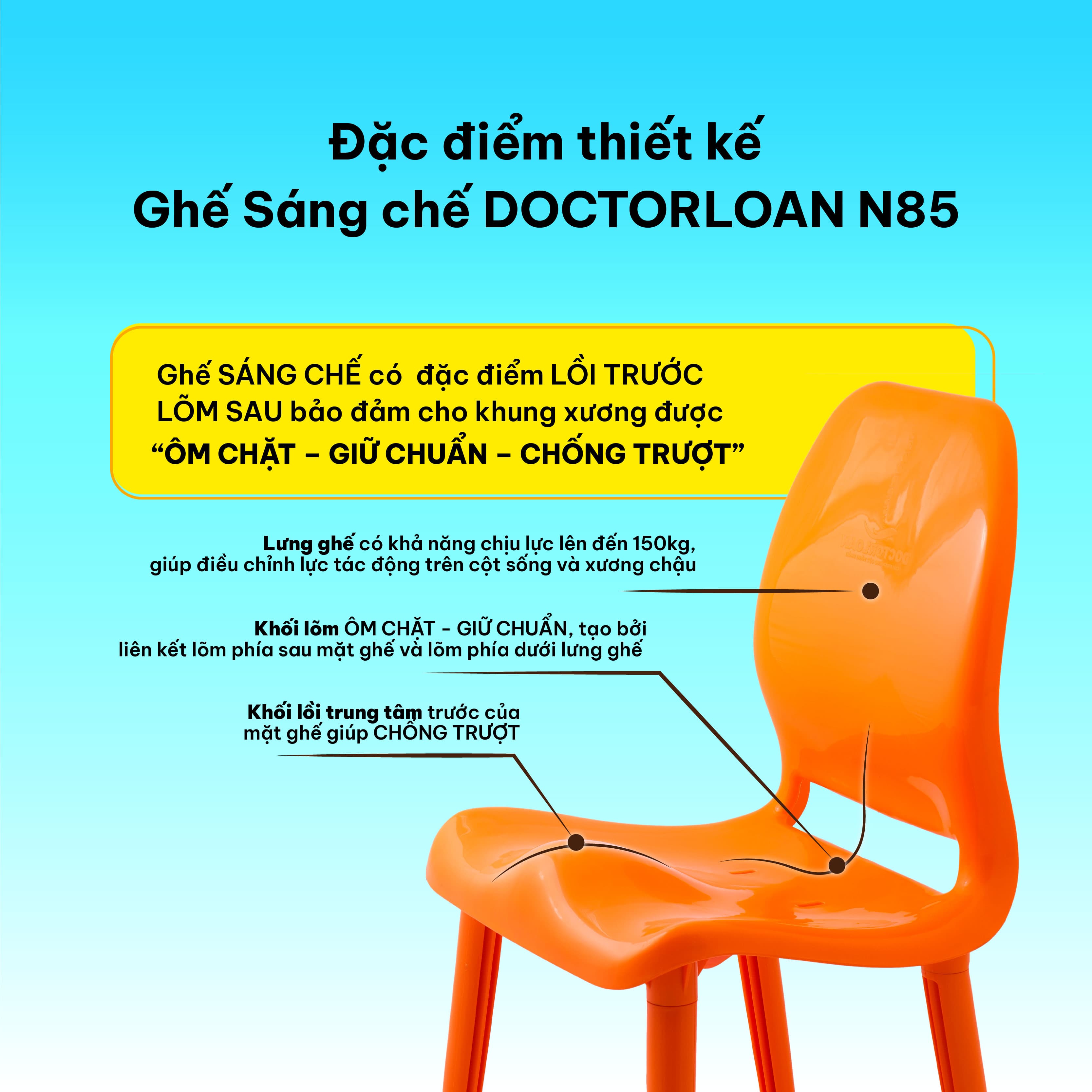 Ghế sáng chế DoctorLoan N85 CHÂN NGẮN