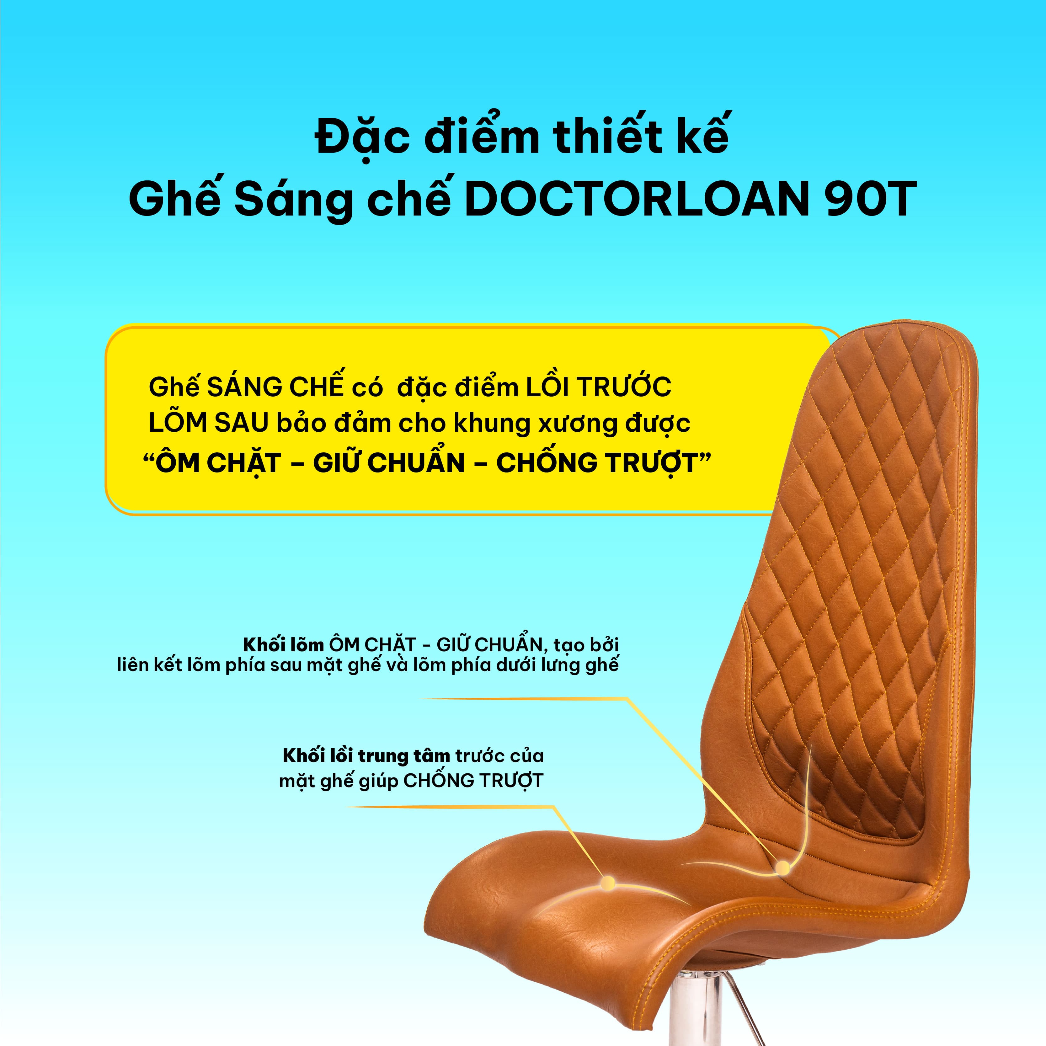 Ghế sáng chế DoctorLoan 90T (đệm mỏng)
