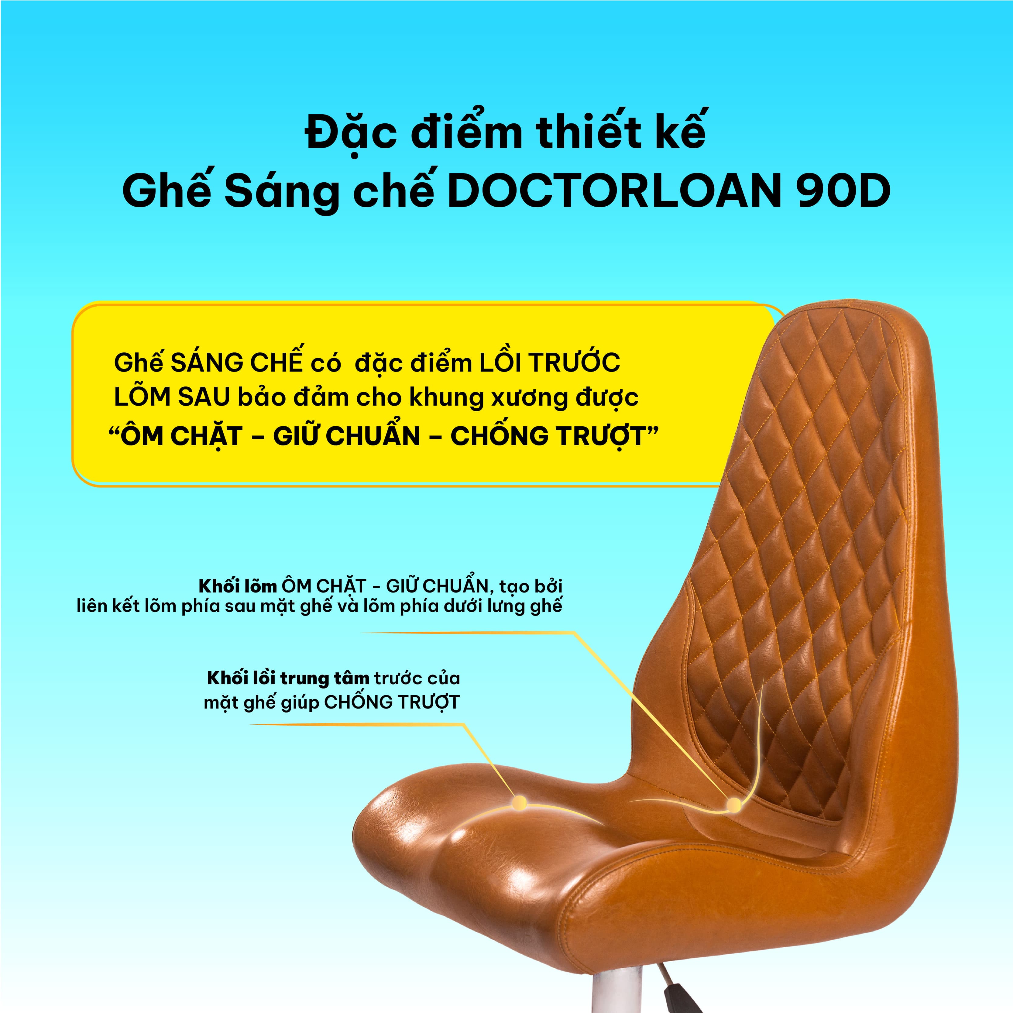 Ghế sáng chế DoctorLoan 90D (đệm dày)