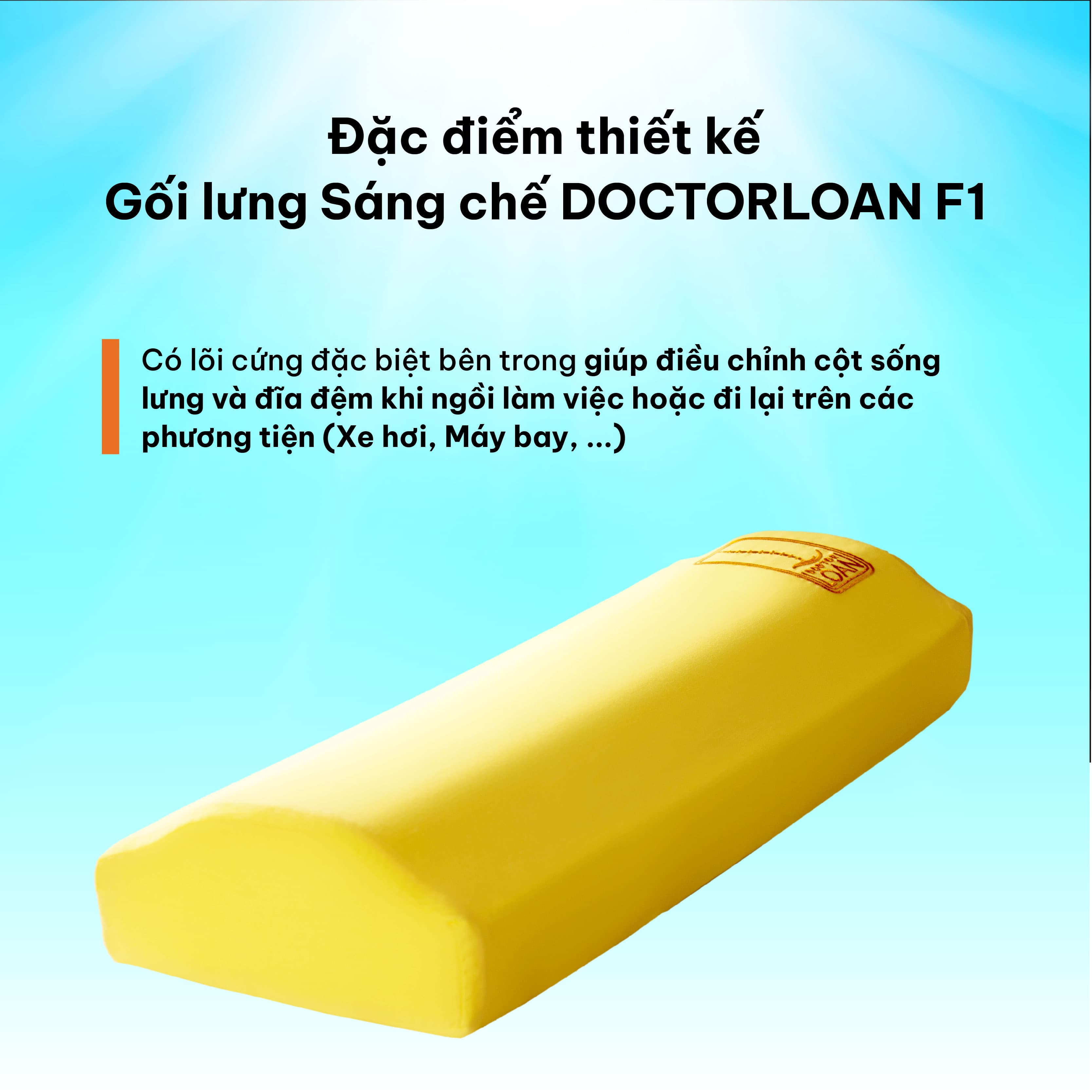 Gối lưng sáng chế DoctorLoan F1/L (gối dài)